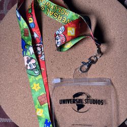 Mario Luigi Reversible Lanyard Universal Studios Hollywood Super Nintendo World 