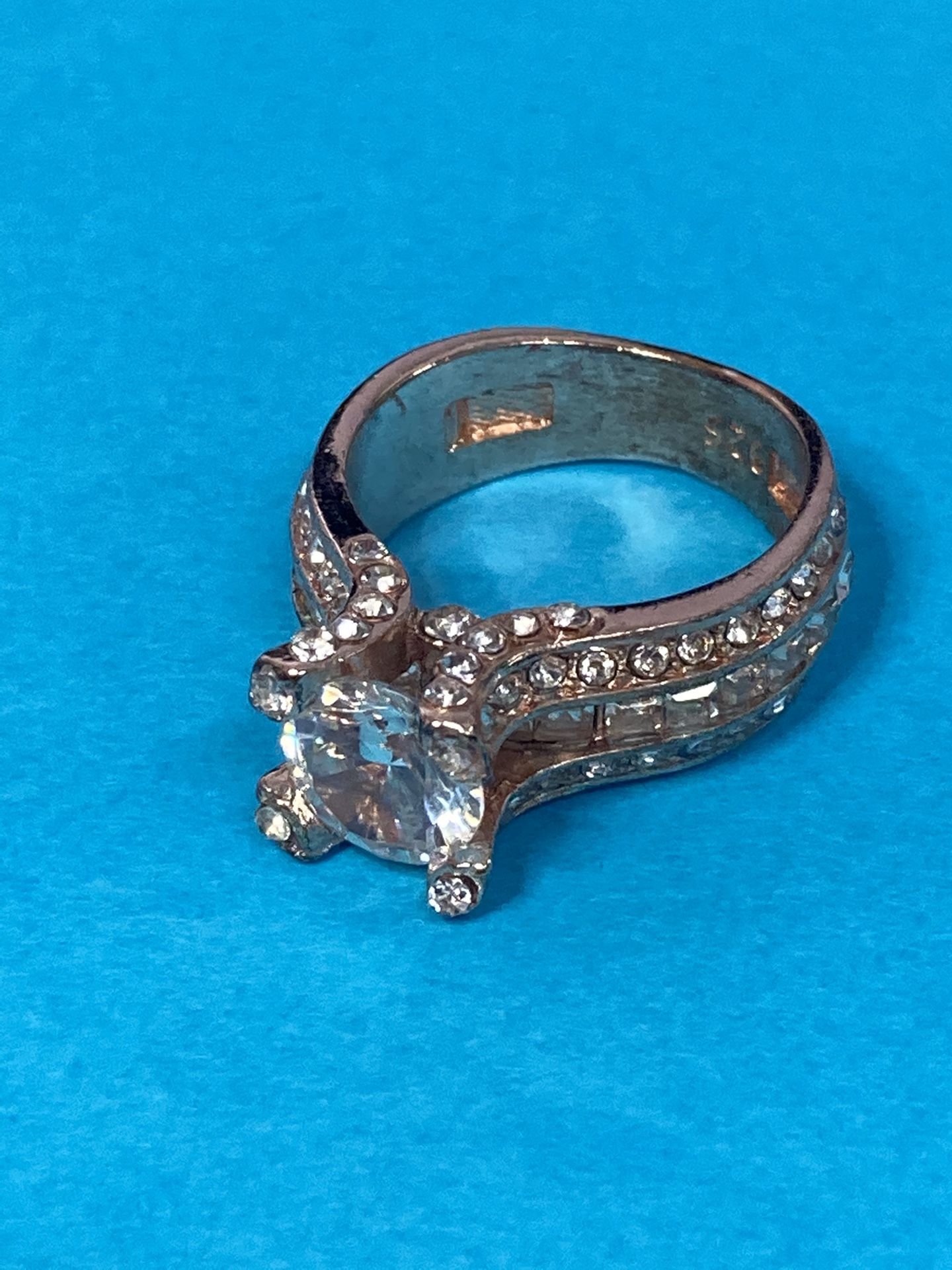 Ring, Size 7, Stamped 925, Silver Gold Plated