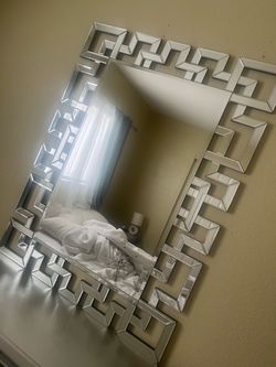 Mirror with silver shelf
