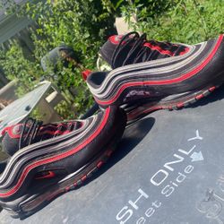 Air max 97 reflective black red sale