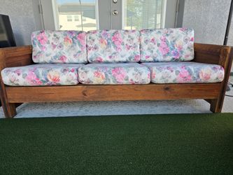 Heavy wood outdoor couch set