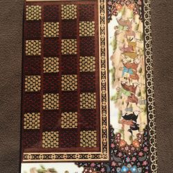 Handmade Khatam Backgammon And Chess Set