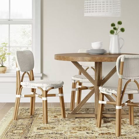 Threshold Canton Rattan and Woven Dining Chairs