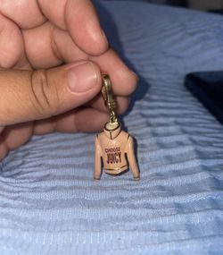 Pink Jacket Charm with Gold Chain