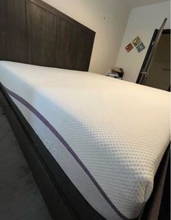 Like New PURPLE Mattress king size And Like New Bed Frame