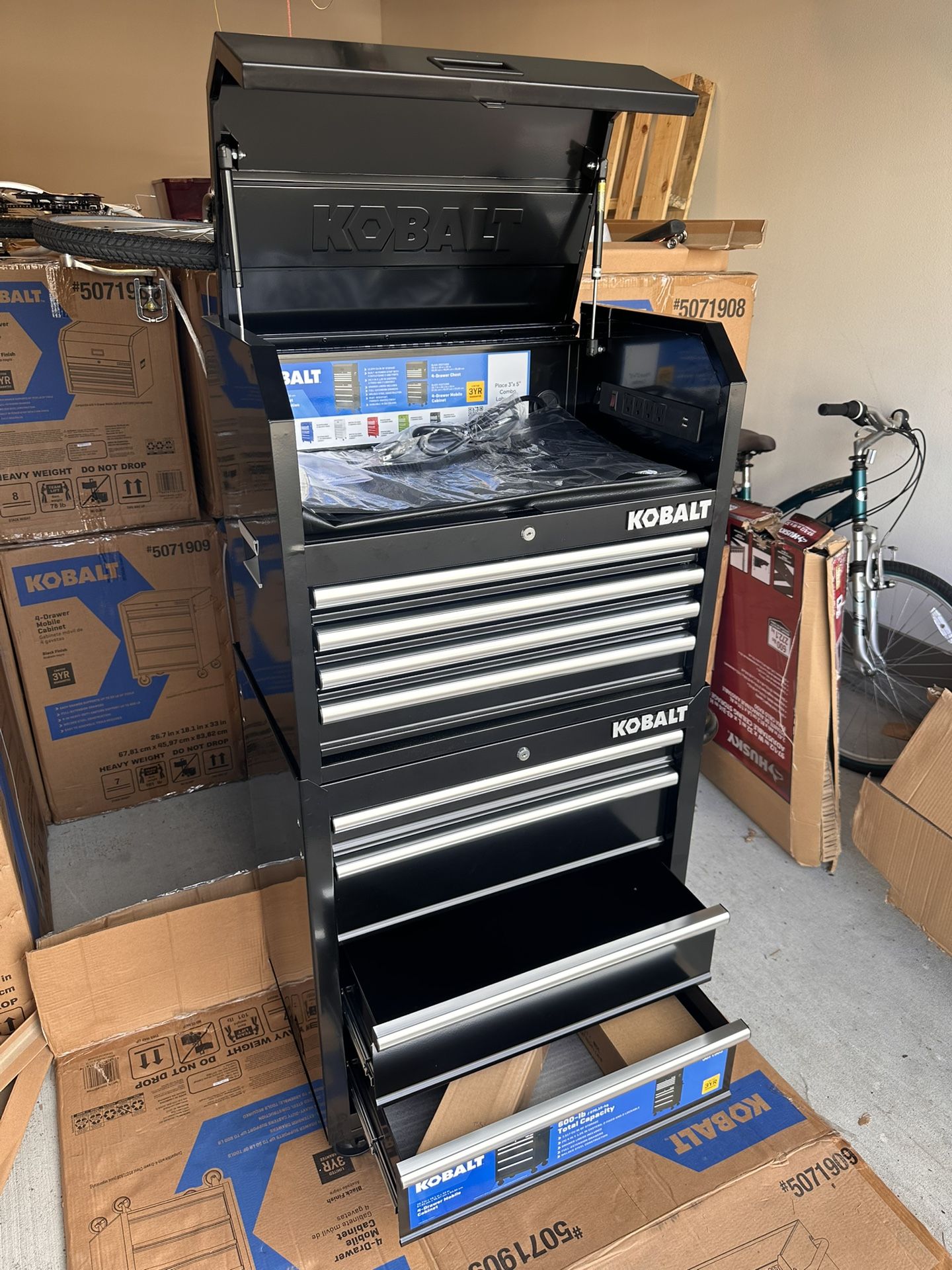 Kobalt Steel Rolling Tool Cabinet in Black 26.7” MSRP: $549