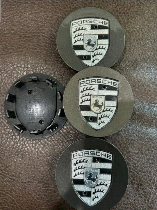 Porsche Center Caps Dark Gray 76mm