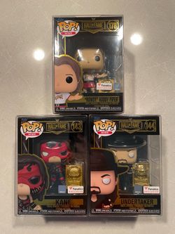 WWE Hall of Fame Funko Pop Set *MINT* Fanatics Exclusive Kane Undertaker Roddy Piper 143 with protector 144 Wrestling Sports LE5000 178