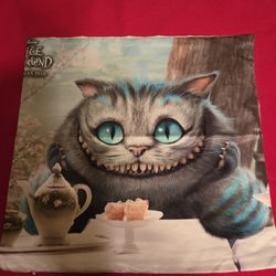 16" By 16" Pillow Case Cheshire Cat From Alice In Wonderland