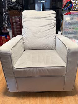 Light Gray Upholstered Swivel Accent Chair
