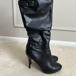 Black Heeled Boots - Brand New 8