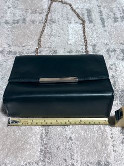 Black Evening Clutch Purse with Gold-Tone Chain Strap