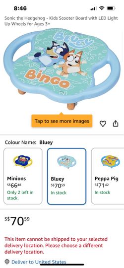 Bluey Kids Scooter Board with Wheels