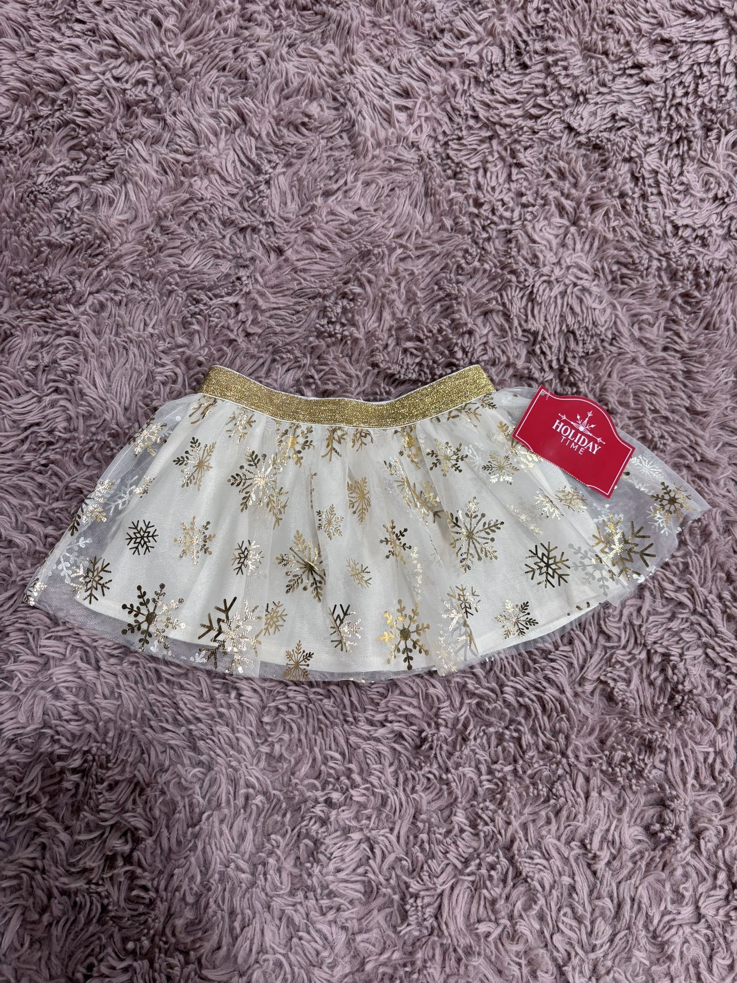 Holiday Time Baby Girl Gold Sparkle Tutu Skirt