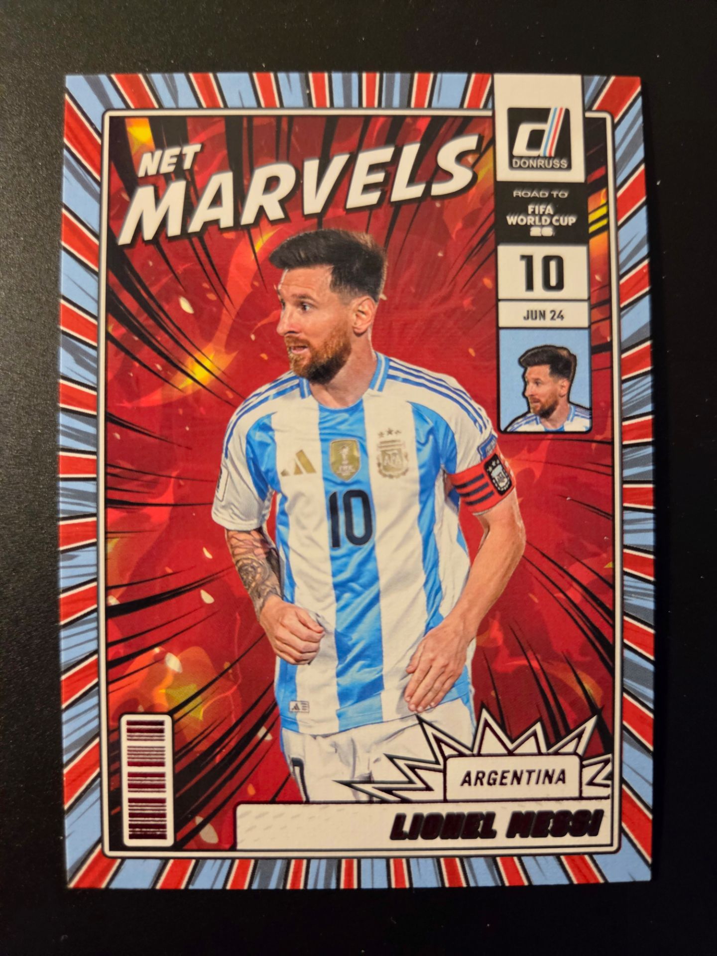 2025-26 Donruss Road to the World Cup Lionel Messi Red Net Marvels