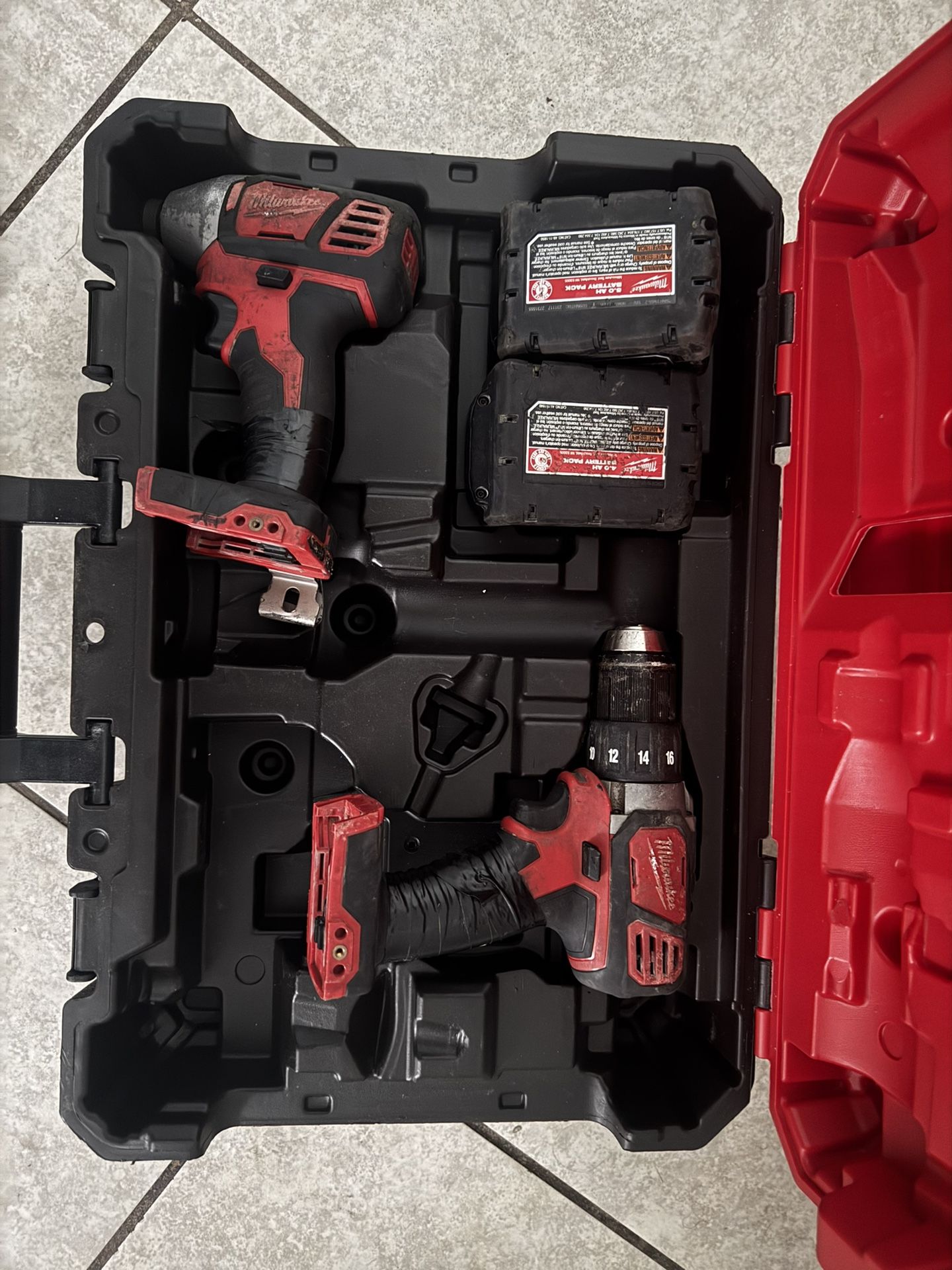 Milwaukee Drill And Impact Set W/ Two Battery’s