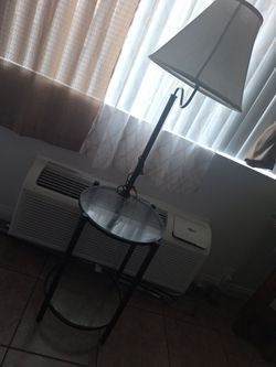 GLASS LAMP TABLE