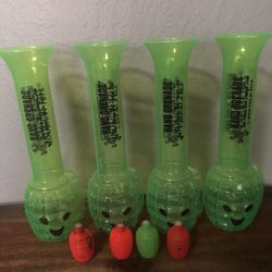 Hand Grenade Cocktail Glasses With Ice Cubes, Set Of 4