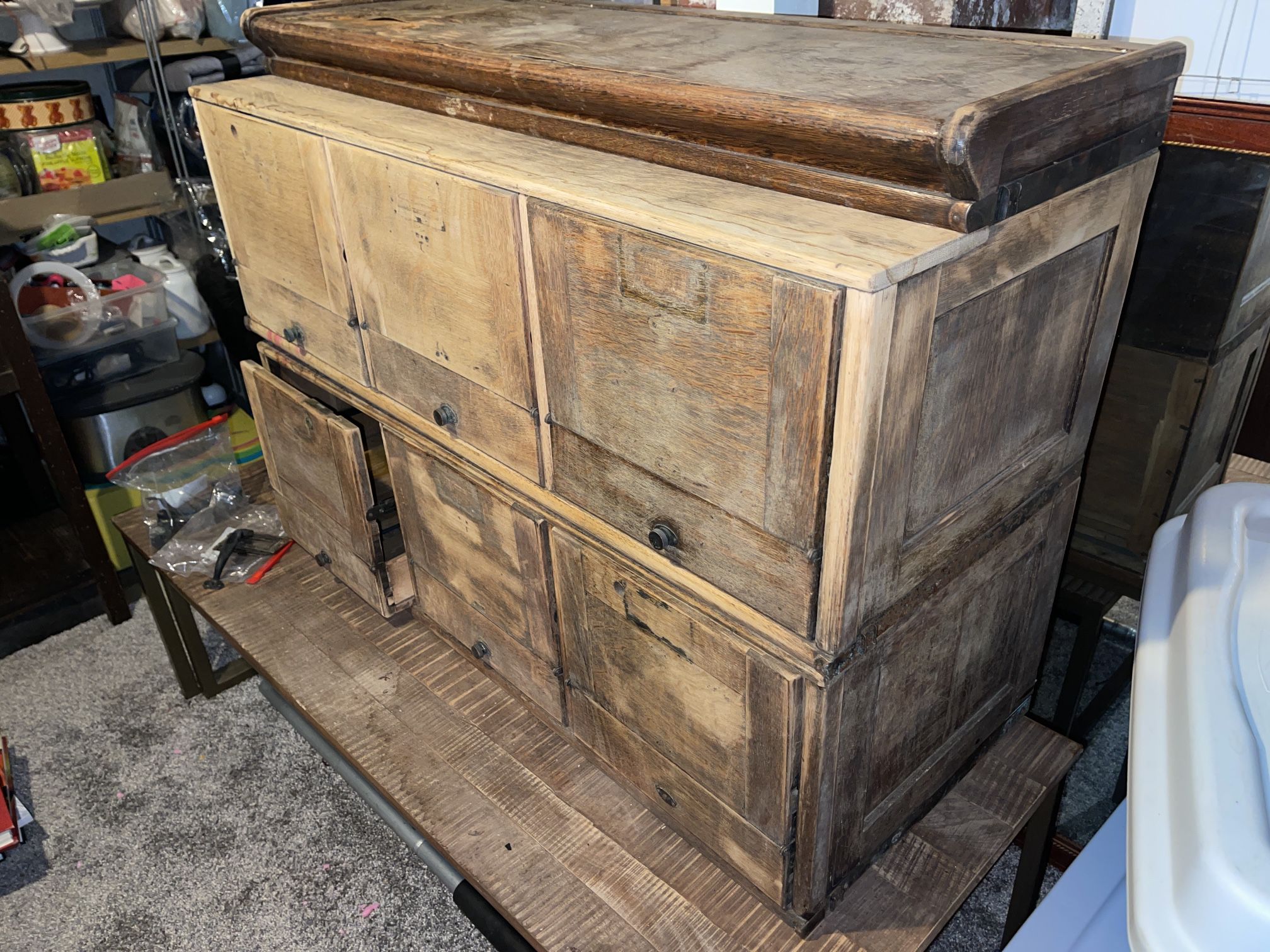 Antique Globe Wernicke Stacking Oak File Cabinets