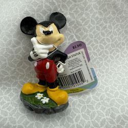 523-PTT Disney Mickey Mouse Mini Garden Statue 2.5” Tall New With Tags