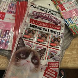 Valentine Pencils, Straws And Stickers 