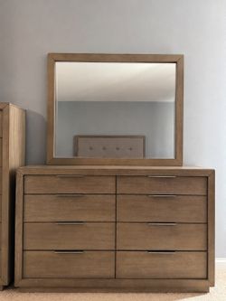 Modern Light Greige Oak Bedroom Set