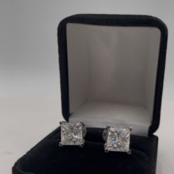 Moissanite Princess Cut Earrings