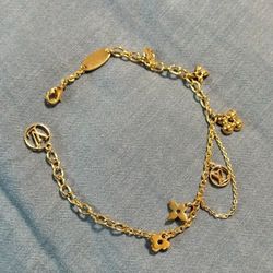 Floral Logo Metal Bracelet Womens