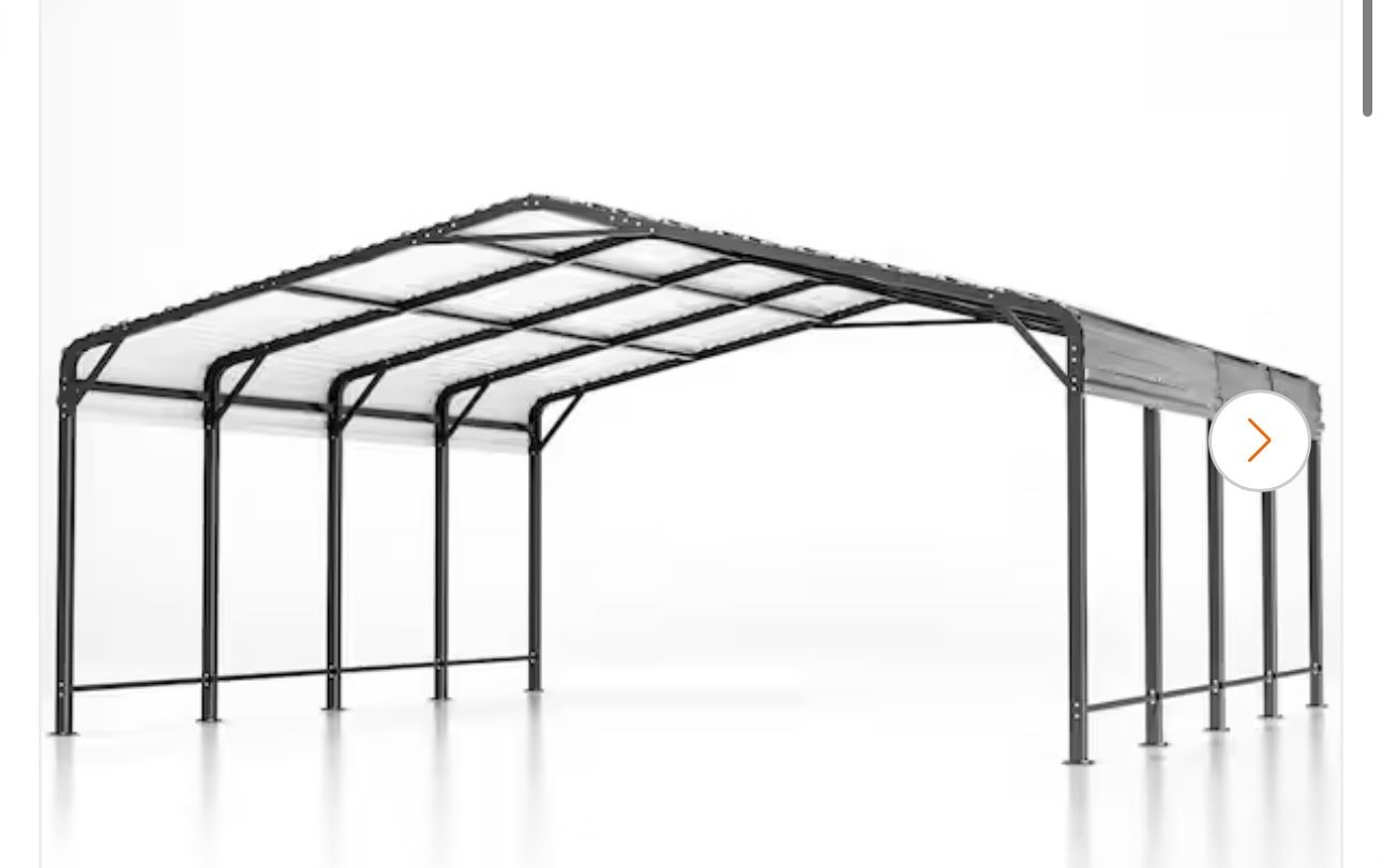 20 ft. W x 20 ft. D Metal Carport, Car Canopy and Shelter