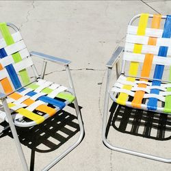 Pair of Vintage Aluminum folding chairs in great Condition