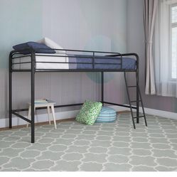 DHP Jett Junior Twin Metal Loft Bed, Black