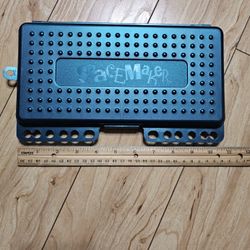 SPACEMAKER Notebook Slim Pencil Box Green Vintage 90's Plastic Storage Case Binder Case Retro **FLAWS** 10.5" L x 6.25"