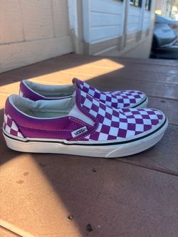 Girls checkered slip on vans