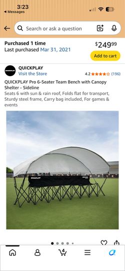 Bench shelter for team sports