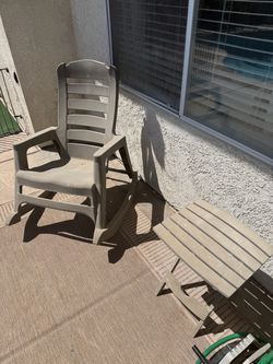 Rocking Chair & Side Patio Table