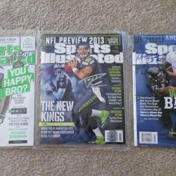 RARE Collection of THREE Seahawks AUTOGRAPHED Sports Illustrated & dozens more items posted here