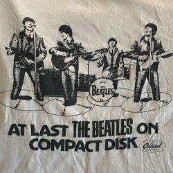Authentic 1987 Beatles Capitol Records Promo T-Shirt - CD Release large