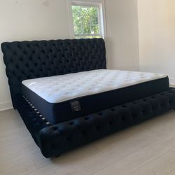 New In Box King Bed Frame With Mattress (Read Description Below)