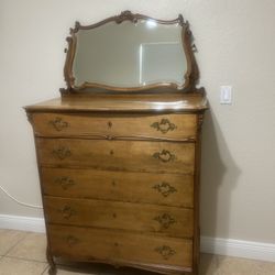 Antique Tallboy with mirror