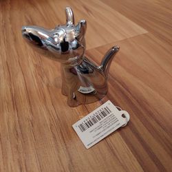 Zoola Dog Chrome Figurine Ring Holder Umbra