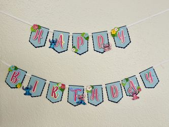 Lilo & Stitch Happy Birthday Banner