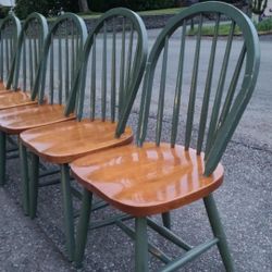 Farmhouse Dining Table Chairs (6) Rustic/ Country Style  Solid Oak 