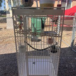 Large Bird Cage W/ Toys And Treats