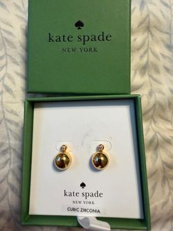 Kate spade have a ball gold earrings nib
