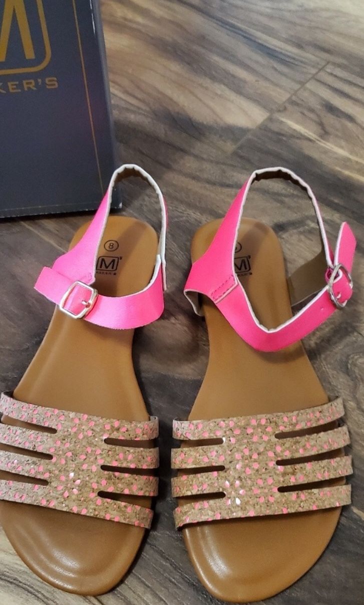Hot pink cork Sandals