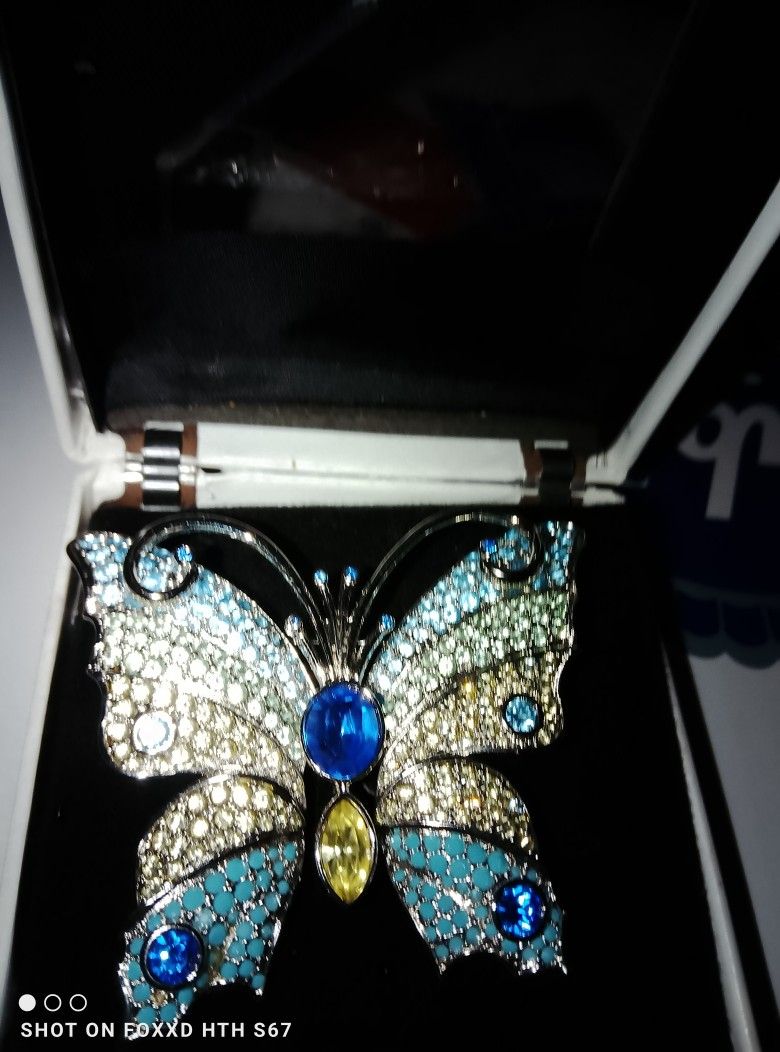 Swavorski Ruby Butterfly Pendant 