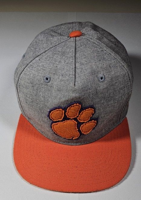 Clemson Tigers NCAA Zephyr Hat College Vault Gray Orange 2 Tone Snapback Cap NWOT.