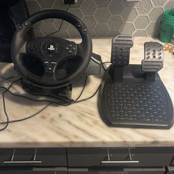 Play Station Steering Wheel With Pedals 