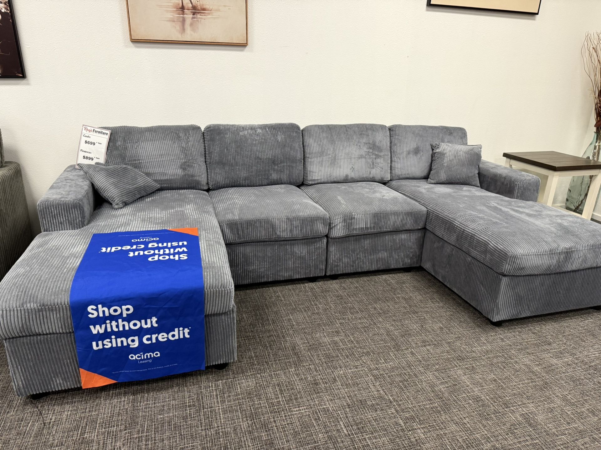 Gray Sofa Sectional Double Chaise Lounge Set - Free Delivery Promo 