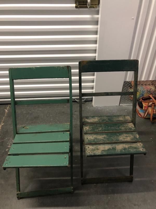 Two 1930's Wrigley Field Stadium Chairs